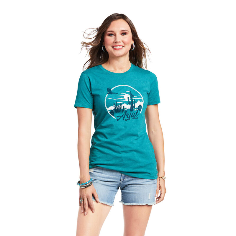 Camisetas Ariat Opuntia Ss Verde Mujer - Chile 692-FPLMDY